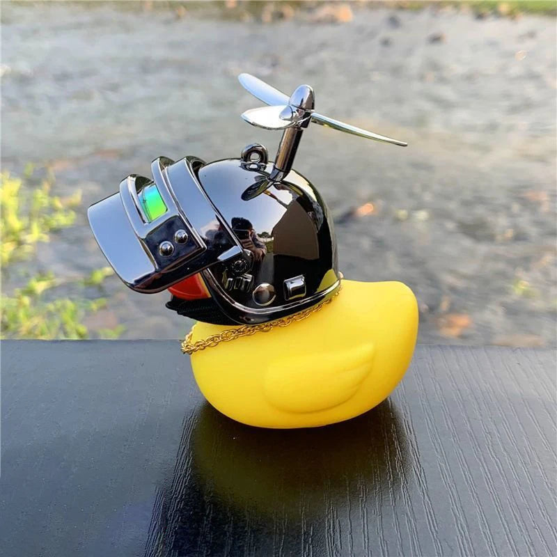 Rubber Ducky Motero con Casco para Manillar