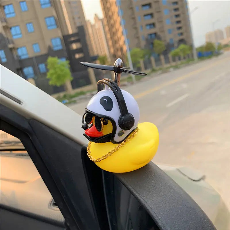Rubber Ducky Motero con Casco para Manillar