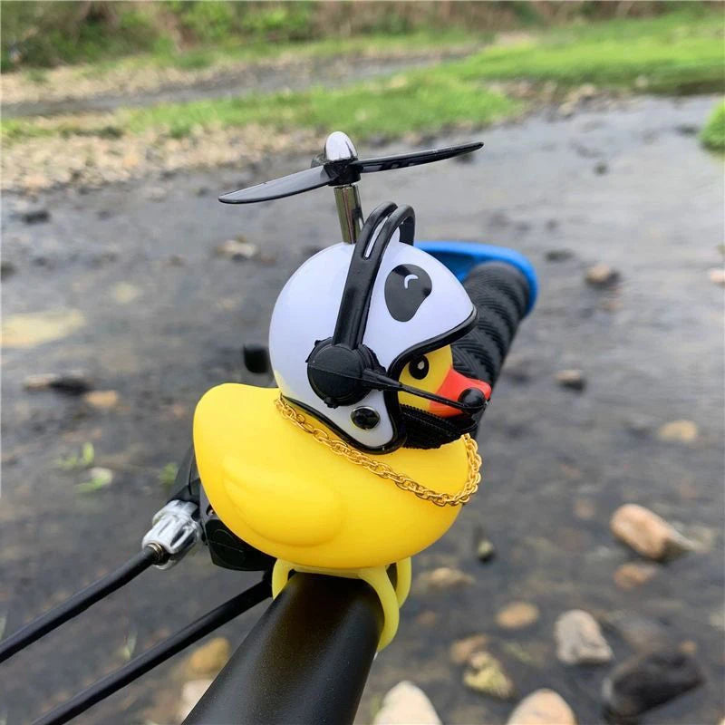 Rubber Ducky Motero con Casco para Manillar
