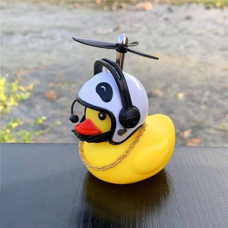 Rubber Ducky Motero con Casco para Manillar