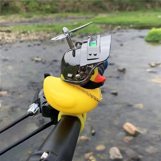 Rubber Ducky Motero con Casco para Manillar